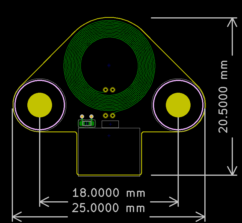 Diagram showing the outer dimensions of the 12mm Coil