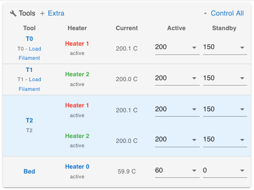 Upload & Start Settings (Duet wifi)